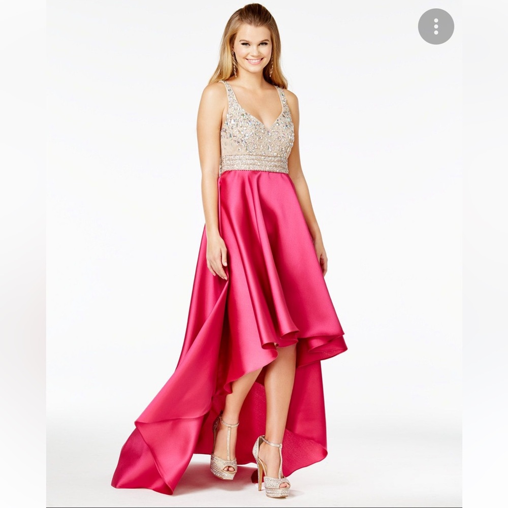 SAY YES TO THE  PROM High Low Sequin & Rhinestones Embellished Gown Size 3
